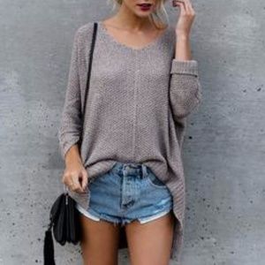 Vici She and Sky Quincy Knit Sweater in Taupe